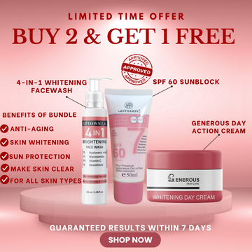 Limited time offer buy 2 & Get 1 Free 4 in 1 whitening face wash, SPF 60 Sunblock , Generous day action creamπ