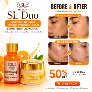 SL Basics SL Duo | Fades Dark Spots & Acne | Vitamin C Serum & Orange Radiance Cream