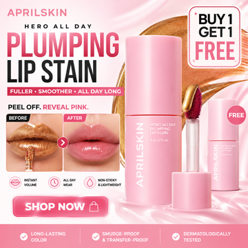 Aprilskin Hero All Day Plumping Lip Stain – Buy 1 Get 1 FREE – Fuller, Smoother & All Day Long – Peel Off, Reveal Pink – Instant Volume, All Day Wear – Non-Sticky, Lightweight