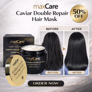 MaxCare Golden Caviar Hair Mask – Double Repair for Scalp & Hair | Anti-Aging Essentials, Repairs Damage, Deeply Nourishes, Restores Shine & Smoothness