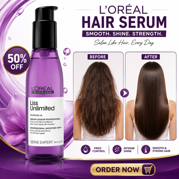 L'Oréal Professionnel Liss Unlimited Professional Smoother Serum – Smooth, Shine & Strength – Salon Like Hair, Every Day – Frizz Control, Intense Shine & Smooth Strong Hair