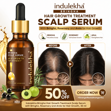 Indulekha Bringha Hair Growth Treatment Scalp Serum - Reduces Hair Fall, Boosts Growth & Strengthens Roots