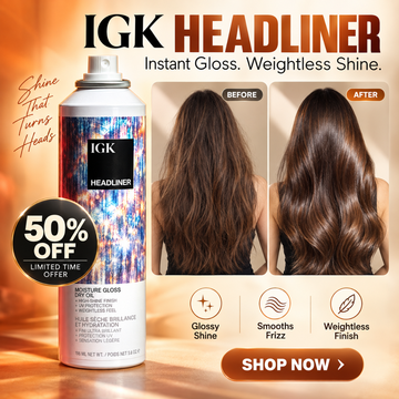 IGK Headliner Moisture Gloss Dry Oil – Turn Down the Frizz, Turn Up the Shine – Instant Gloss, Weightless Shine & Frizz Control – Salon-Level Polish in a Weightless Dry-Oil Mist