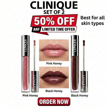 Clinique Black Honey Lip Gloss + Pink Honey | Hydrating & long lasting Lip Duo | Suitable shades for all Skin tone